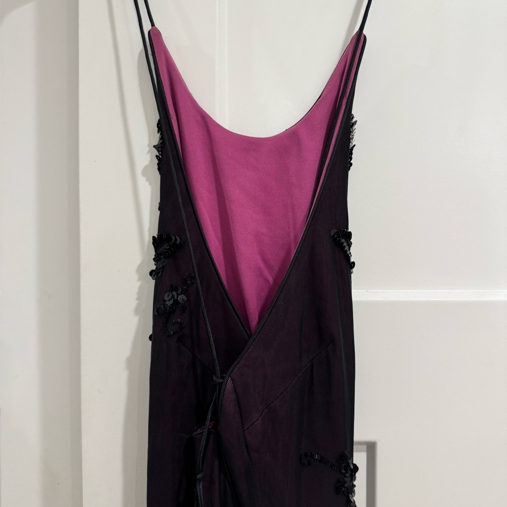Rimini Black and Purple Sequin Spaghetti Strap Maxi Dress, Size 2 - Picture 5 of 8